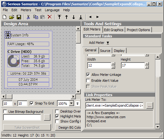Expanded Config with Button